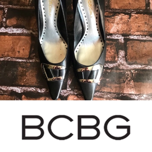 BCBG Shoes - BCBG Black Pointy Toe Heels with Buckle